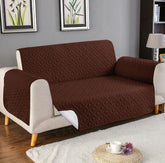 Ultrasonic Quilted Sofa Covers-Dark Brown Color